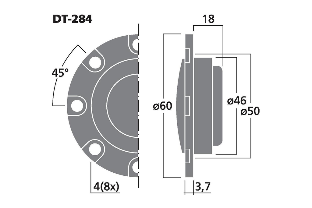 Monacor DT-284 Hochtöner Paar 4 Ohm