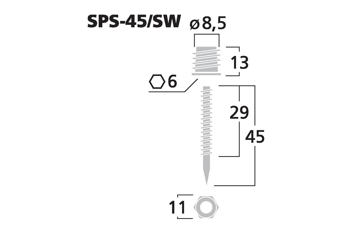 Monacor SPS-45/SW Lautsprecher Spikes Set